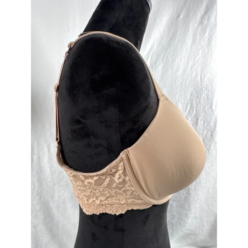Women's Skims Underwire Unlined Bra 36DDD Tan Lace Trim RN 158973